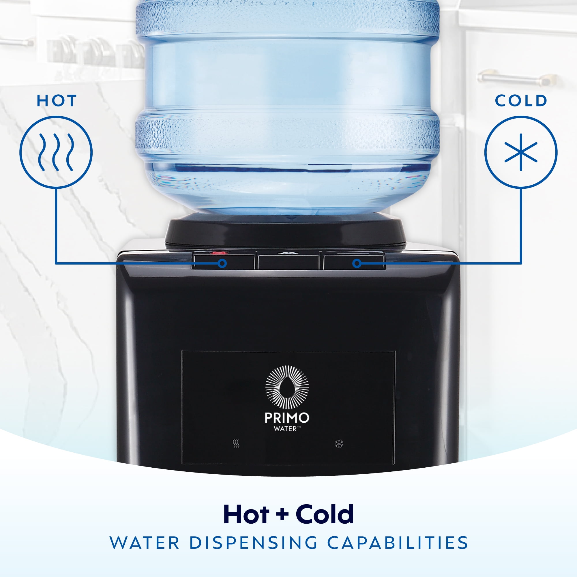 Primo Water® Top Loading Pro 2 Temp Water Dispenser with Pet Station, Black & Stainless Steel