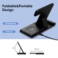 thumbnail image 4 of Wireless Charger Station,3 in 1 Fast Charging Stand Compatible with iPhone 16 15 14 13 12 11 Pro Max Plus XS XR SE X 8,Magnetic Charger for Apple Watch 9 8 7 6 5 4 3 2 1, For AirPods 3 2 Pro Black, 4 of 9
