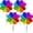 Colorful, variant on Minzimin 4PCS Flower Wind Spinner Sparkly Lawn Pinwheel 11.8 inch Colorful Rainbow Garden Windmill for Garden, Party, Outdoor, Yard Decor，bird repellent