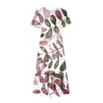 thumbnail image 4 of Vestido de Manga Corta para Mujeres Vestido de Verano de Cuello Redondo Impreso, Poliéster de Tamaño Verdadero Diario Y Vestido de Fiesta, 4 of 4
