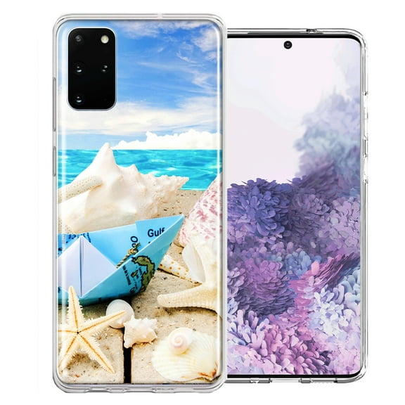 MUNDAZE For Samsung Galaxy S20 Plus Beach Paper Boat Design Double Layer Phone Case Cover