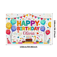thumbnail image 2 of Colorful Happy Birthday Banner with Balloons Cupcakes and Cake Background Party Supplies for Birthday Party Decoration Photography Props Decorations, 2 of 7