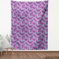 thumbnail image 4 of Feather Upholstery Fabric by the Yard, Botanical Inspired Motifs Silhouette in Vivid Purple Tones Print, Decorative Fabric for DIY and Home Accents, Fuchsia Pale Pink by Ambesonne, 4 of 5