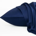 thumbnail image 3 of Lorviah 2 Pack Cotton Pillowcases, Ultra Soft & Luxurious 20"x36" King Size, Hypoallergenic, Envelope Closure, Navy Blue, 3 of 5