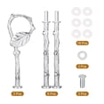 thumbnail image 4 of Uxcell 3 Juegos de Soporte para Bandeja de Pastel con Mango de Placa Hardware de 3 Niveles Hojas Plateadas, 4 of 6