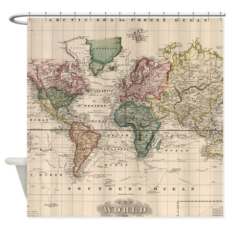 Cafepress Vintage Map Of The World 1833 Unique Cloth Shower