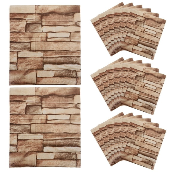 WEUVEB 20-Pack Self Adhesive XPE Foam Bricks Wallpaper Panels for Wall Decor, Easy Install, Soundproofing, Home Improvement