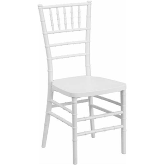 White Resin Chiavari Chair - 15.75in. W x 18.5in. D x 36.5in. H - 1000 lb Capacity