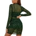 thumbnail image 2 of GFDYREE Robe en Maille pour Femmes Manches Longues Justaucorps 3 Pcs avec Cami Shorts, 2 of 4