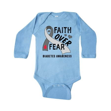 

Inktastic Diabetes Awareness Faith over Fear Gift Baby Boy or Baby Girl Long Sleeve Bodysuit