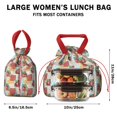 thumbnail image 5 of Pioneer Flower Floral Print Pattern Drawstring Lunch Bag Women - Drawstring Lunch Bag Insulated for Work Office - Stain-Resistant Large Lunchbags for Women with Multi-Pockets, 5 of 6