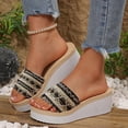 thumbnail image 2 of Dakaela Women's Wedge Sandals Bohemian Platform Espadrille Arch Support Slip on Slides Comfortable Open Toe Summer Beach Shoes Black 9, 2 of 8
