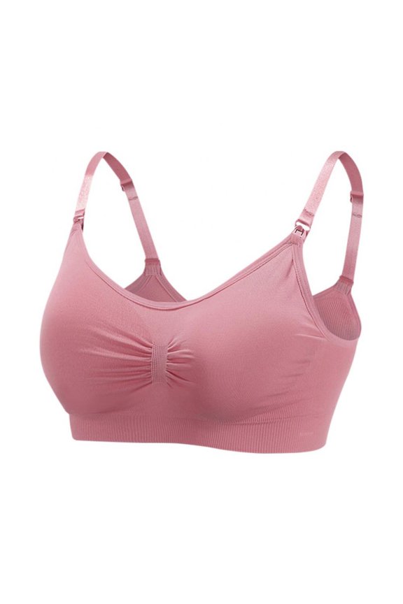 Seamless Nursing Bra, Maternity Bra Breastfeeding Essentials for New Moms, Maternity Underwear Pink 40/90ABCD,42/95ABCD