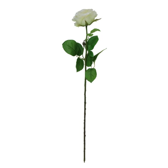 Select Artificials 27" White and Green Long Single Stem Budding Rose Artificial Pick