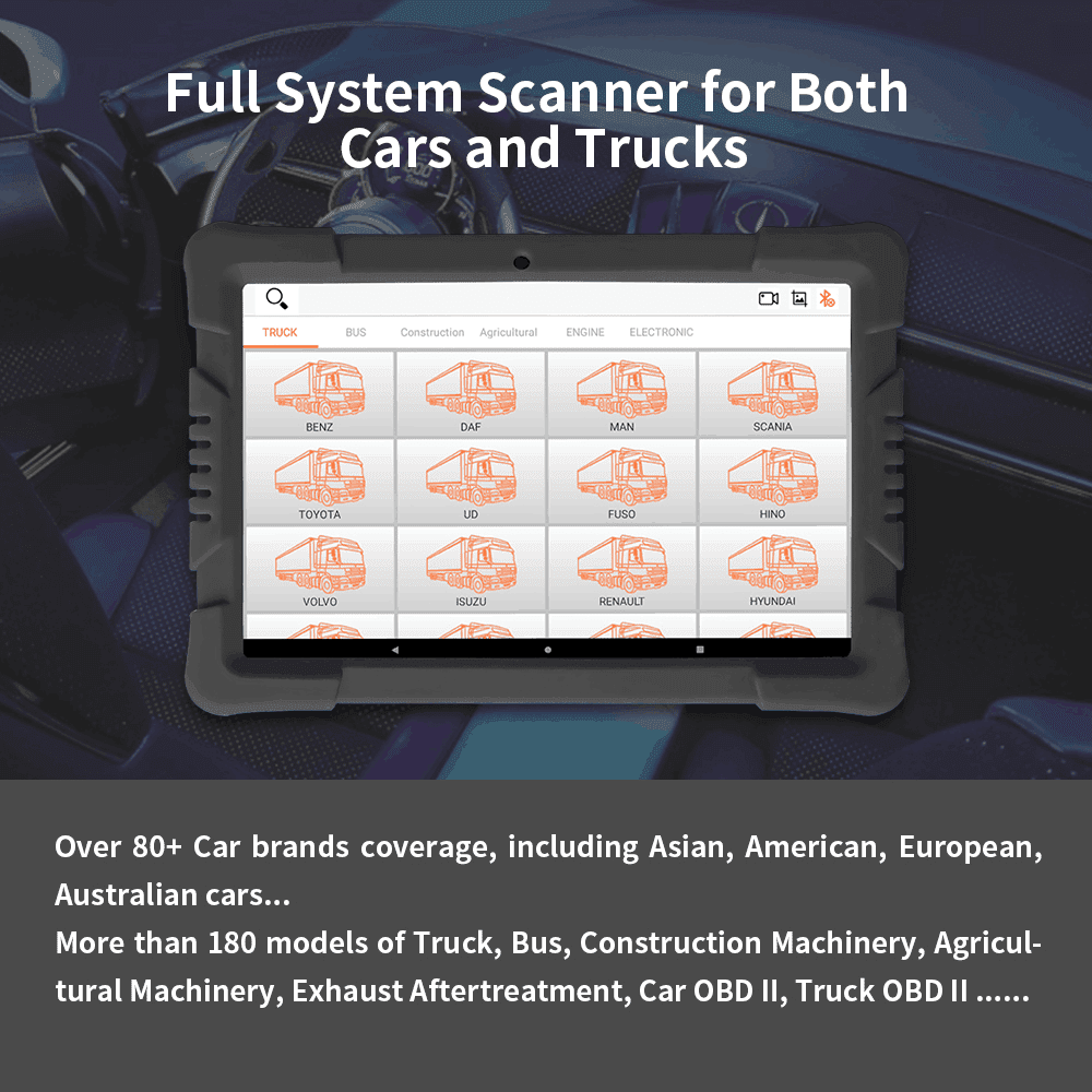 Enhanced K3 Car Heavy Truck OBD2 Scanner Bluetooth Full System Diagnostic Tool