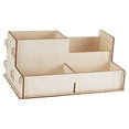 thumbnail image 4 of CarpNettore Desk Organiser with Compartments Sticky Note Holder Tabletop Storage Display Box, 4 of 9