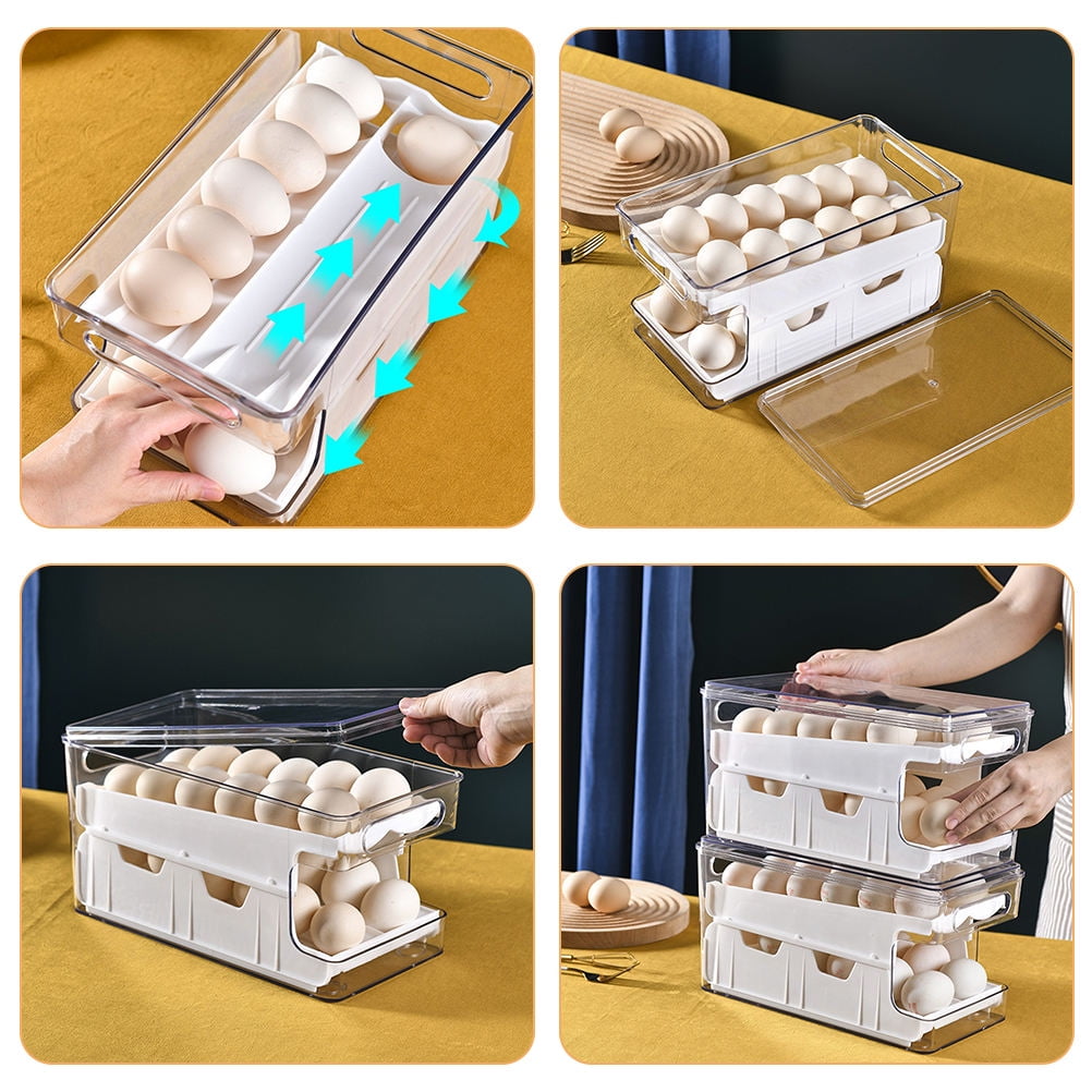 FOMIYES Airtight Fridge Organizer Storage Holders for Refrigerator, and Space-Saving Kitchen Container