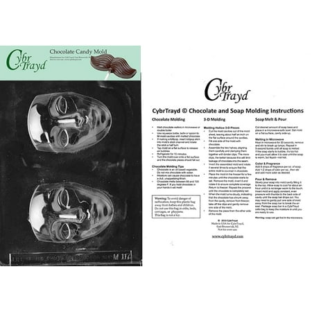 Face Mask Chocolate Candy Mold with Exclusive Cybrtrayd Copyrighted Molding Instructions