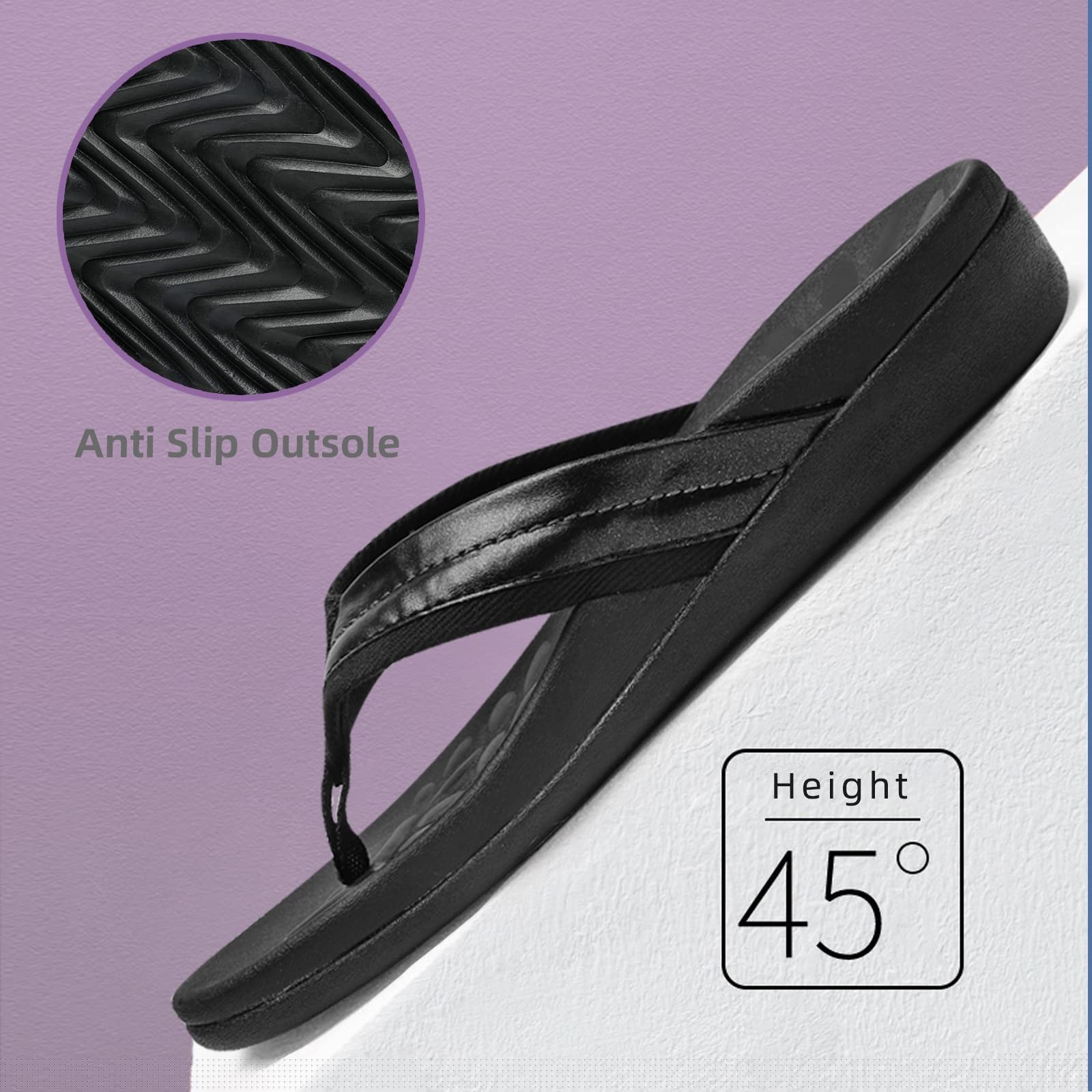thumbnail image 6 of Orthopedic Walking Sandals with Arch Support, Casual Plantar Fasciitis Flip Flops for Flat Feet, Comfortable Cushioned Foam Slippers for Beach Summer, 6 of 7