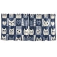 thumbnail image 7 of Yayeee Kitchen Curtains Tier Set of 2 Light Filtering 57"x24" Over Sink Window Panels, Blue Cats and Hearts, 7 of 7