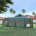 thumbnail image 2 of CoSoTower 10' X 28' Party Tent Canopy, Outdoor Event Shelter Gazebo with 8 Removable Mesh Sidewalls, Zipper Doors, Steel Frame, Green, 2 of 9
