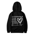 thumbnail image 4 of Girls' Hoodies Cozy Letter Print Hooded Long Sleeve Pullover Top with Pocket Daily Wear Sweatshirts for Girls Black 3 Years-4 Years, 4 of 4