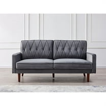 Uspridefurniture Tufted Cushion Back 69.3" Velvet Sofa, Grey