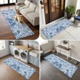 thumbnail image 5 of Hallway Runner Rug 2'x6', Blue Striped Kitchen Runner Rugs Non-Slip Carpet Mats, Coastal Modern Abstract Stripes Aesthetic Bedside Rugs Runners Washable Floor Carpet for Bathroom Laundry Room, 5 of 8