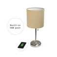 thumbnail image 5 of Mod Lighting and Decor Stick Table Lamps with Round Shades - 19.5" - Beige and Silver - Set of 2, 5 of 9