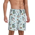 thumbnail image 2 of Fotbe Winter Wonderland Light Blue Pajama Shorts for Men, Men's Pajama Bottoms, Sleepwear,Short Pajama Pants-Medium, 2 of 9