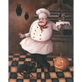 thumbnail image 2 of Unknown 26x32 Black Ornate Wood Framed with Double Matting Museum Art Print Titled - Halloween Chef II, 2 of 4
