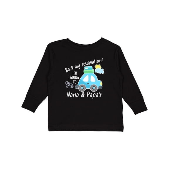 Inktastic Book My Reservation I'm Going to Nana and Papa's Boys or Girls Long Sleeve Toddler T-Shirt
