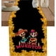 thumbnail image 1 of Camino de mesa de lino con flor de calavera mexicana, bufandas de tocador reutilizables, decoración de fiesta de comedor de cocina, 1 of 5