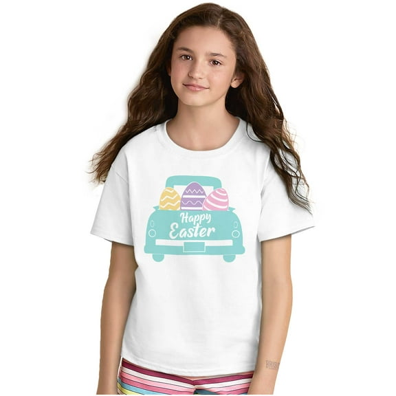 Happy Easter Car Egg Hunt Truck Girls Kids T Shirt Tees Teen Brisco Brands S