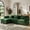 Green, variant on CDCASA L Shaped Couch Set, 3-Seater Modular Sectional Sofa with Movable Ottoman, Deep Seat Couches and Sofas for Living Room, Comfy Cloud Couch with Detachable Cushions, Chenille Green