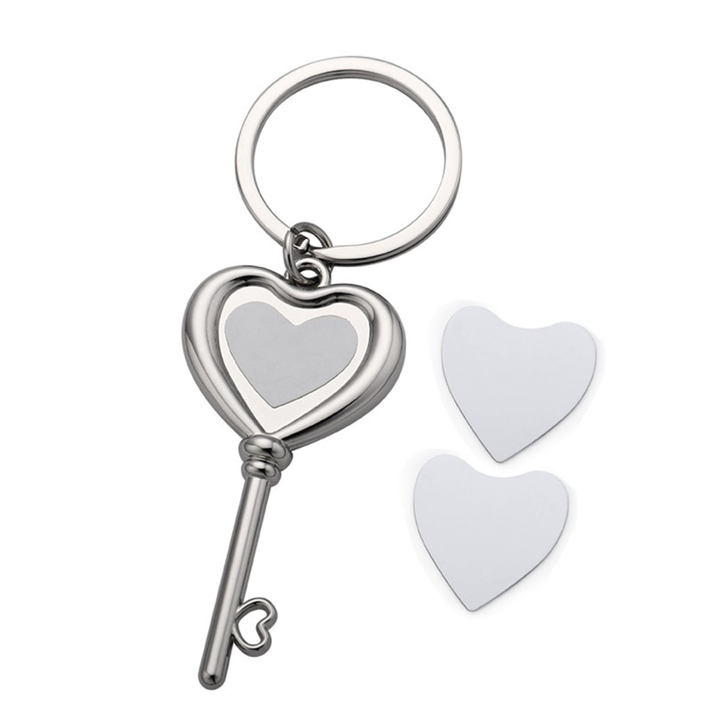 8pcs Blank Heart DIY Sublimation Keychain Key Chain Heat Transfer Keychain