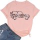 thumbnail image 1 of Gibobby Camiseta de manga corta para mujer Camisa música country para mujer Camión Floral Verano Vacaciones Camisetas Vintage Country Camisas Tops(Rosa,M), 1 of 3