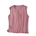 thumbnail image 1 of Timegard Débardeur pour Femmes Été Col Rond Froncé Confortable Pyjama Sans Manches, 1 of 7