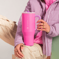 thumbnail image 6 of HydroJug Traveler 32 oz Water Bottle, Stainless Steel Insulated Tumbler with Flip Straw and Handle - Pink Sugar, 6 of 8