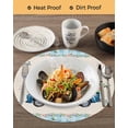 thumbnail image 3 of 15 Inch Round Placemats Set of 6, Happy Easter Non Slip Heat Insulation PP Table Mats, Spring Truck Bunny Butterfly Blue Plaid Washable Place Mats for Kitchen Dining Party Table Decor, 3 of 7
