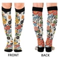 thumbnail image 4 of FORMRS Womens Knee High Socks Casual Long Thick Travel Daily Wear, 1 Pair, Black Flowers Pattern, 4 of 6