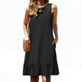 thumbnail image 1 of JMKQLZ Mode Femmes Robe Plissée Sans Manches à Col Rond avec Poches, 1 of 6