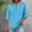 *Blue, variant on ClodeEU Women's 3/4 Sleeve V Neck T Shirts ,Casual Lightweight Button Tops , Loose Fit Tunic Blouse White,Womens Plus L