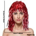 thumbnail image 3 of Daznico Colorful Fringe Hair Hat for Party with Glittery Streamers,Mardi Gras Clothing,One Size, 3 of 4