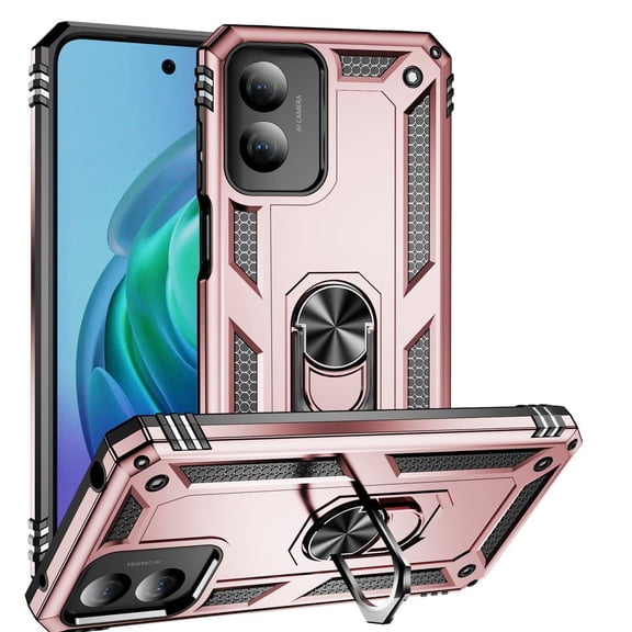 Rosebono Hybrid Slim Cell Phone Case for Motorola G Play 2024, Rose Gold