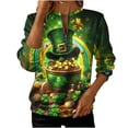 thumbnail image 2 of St. Patrick's Day Sweatshirt for Women Leprechaun Gold Pot Graphic Quarter Zip Pullover Long Sleeve Novelty Holiday Festive Casual Clothes, 2 of 5