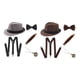 thumbnail image 1 of 2 Juegos de Disfraces de Charleston Disfraz de Carnaval de Los años 20 Disfraz de Hombre con Sombrero Fedora - Gris + Café Sunnimix Trajes De Cosplay Para Hombres, 1 of 5