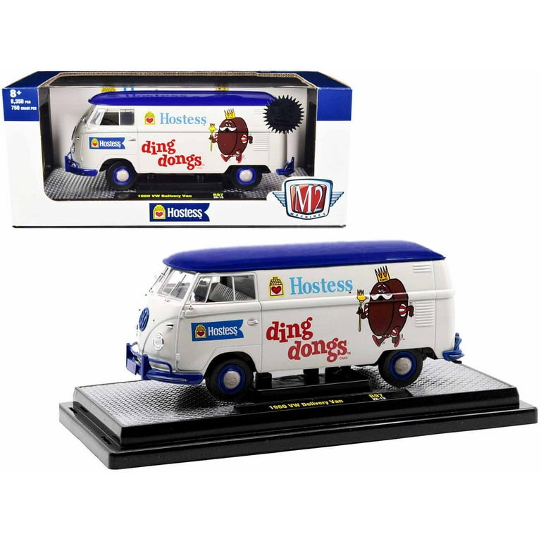 1960 Volkswagen Delivery "Hostess Ding Dongs" Wimbledon White w/Blue Top Ltd Ed 1/24 Diecast Model Car by M2 Machines - Walmart.com