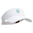 thumbnail image 5 of Half Winter Half Summer Embroidered Cotton Twill Sun Visor - White OSFM, 5 of 5