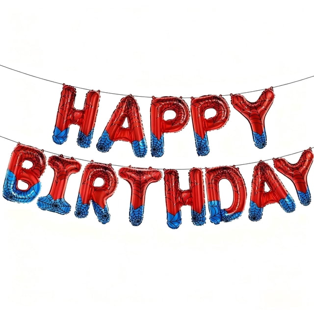 Guirnalda de Globos "Feliz Cumpleaños" con Tema de Araña Aijoso